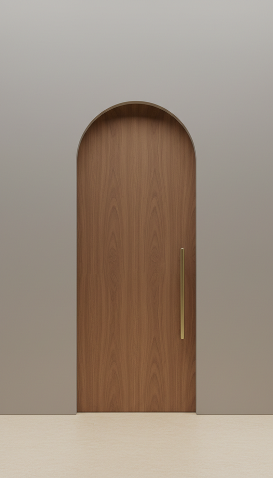 Walnut Arched Door With Minimalist Handle